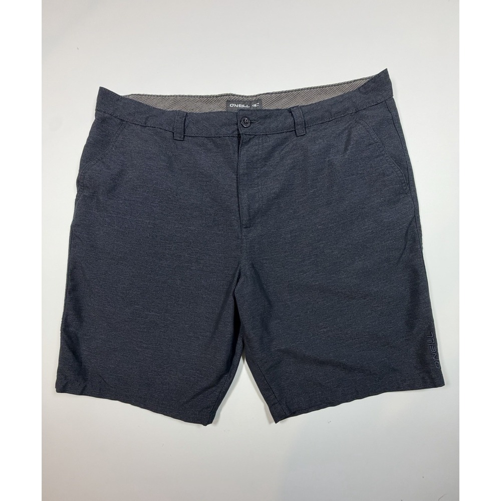 ONeill Mens Size 40 Dark Navy Heather Flat Front Chino Walk Shorts SP8108013X